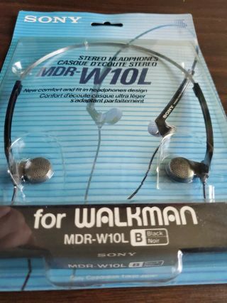 Vintage Sony Discman Headphones Dynamic Stereo Turbo MDR - W10L 2