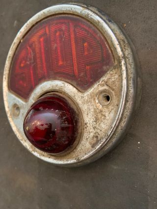 Vintage Tail Light Red Glass Early 3