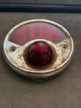 Vintage Tail Light Red Glass Early 4