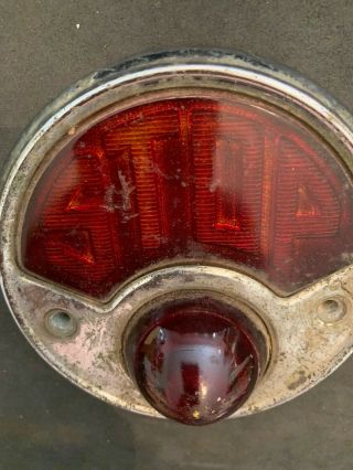 Vintage Tail Light Red Glass Early 5