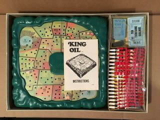 Vtg King Oil Board Game Milton Bradley Complete.  1974.  Retro.  Family Fun.  Usa