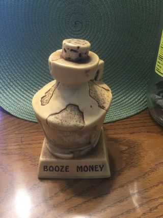 1974 Booze Money Bank Made Usa By Paula Vintage Gift Coin Bank Wb - 7 R&w Berries