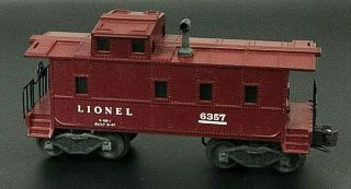 Lionel 6357 O Scale Red Electric Lighted Caboose With Wheels Vintage