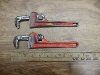 Old Tools,  2 Vntg 8 " Pipe Wrenches,  Craftsman 55675 Bf,  & Fuller,  Both Japan