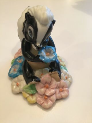 Vintage Disney Flower Skunk (from Bambi) Porcelain Ceramic Figurine Htf