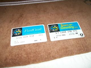 Vintage Credit Cards - First Card And 1970 Town & Country Charge - Chicago Banks