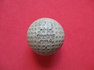 Vintage 1940s Acushnet Rebuilt Grade C " Vulcanized " Small & Slanted 1 Golf Ball