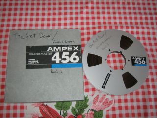 VG,  Ampex Grand master 456 NAB Metal reel 10.  5 reel tape 2500’ X 1/2” 5 3