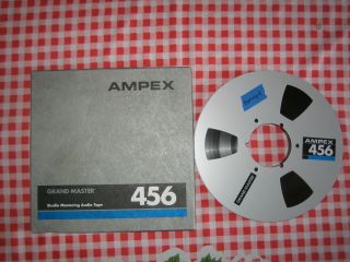 VG,  Ampex Grand master 456 NAB Metal reel 10.  5 reel tape 2500’ X 1/2” 3 2
