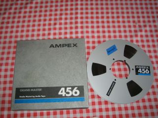 VG,  Ampex Grand master 456 NAB Metal reel 10.  5 reel tape 2500’ X 1/2” 3 3