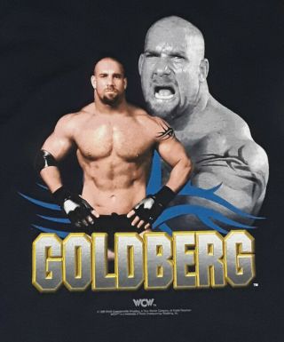 Vintage 1998 Wcw Wrestling Wwe Goldberg Dark Blue T - Shirt Euc 40 Chest