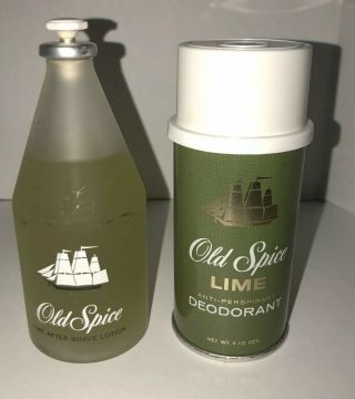 Vintage Old Spice Lime After Shave And Spray Deodorant Shulton