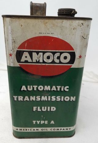 Vintage Early Amoco Automatic Transmission Fluid Can Type A