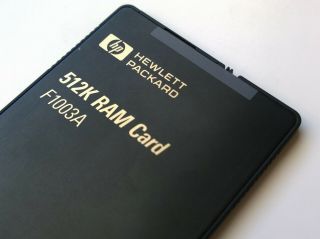 Hewlett Packard 512k Ram Sram Card Model F1003a Hp 95lx Hp 100lx Hp 200lx