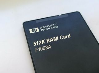 Hewlett Packard 512K RAM SRAM Card Model F1003A HP 95LX HP 100LX HP 200LX 6