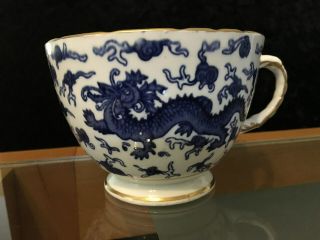 Vintage Sutherland China Tea Cup Hand Painted Cobalt Blue On White England