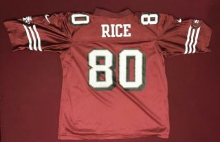 Vintage 90 ' s Nike NFL San Francisco 49ers Jersey Jerry Rice 80 Size Large 4