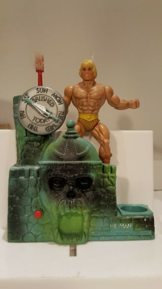 Vintage 1984 Masters Of The Universe He - Man Talking Tooth Brush Holder