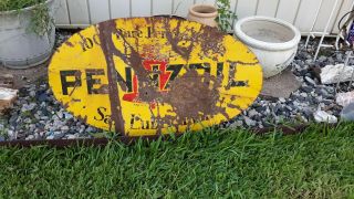 Vintage Pennzoil Sign Double Sided