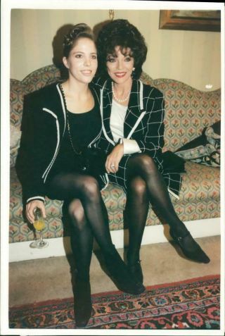 Joan Collins With Her Daughter Katty Collins.  - Vintage Photo
