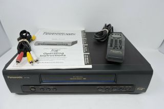 Panasonic PV - 7401 4 Head Omnivision VCR VHS Player w Remote 3