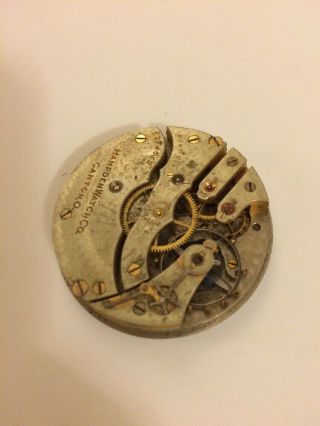 Vintage Hampden Pocket Watch Movement - For Repair