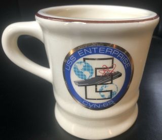 Vintage Uss Enterprise Cvn - 65 Coffee Mug,  Cup 4inches Tall 4 Inches Diameter