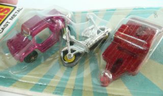 3 1974 VINTAGE LITTLE TOUGHS TOOTSIETOY JEEP MOTOR CYCLE TRAILER APPROX 2 IN 3