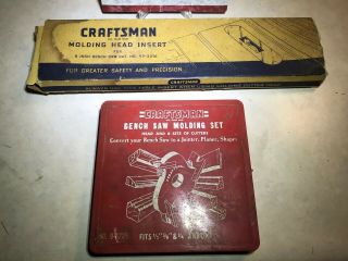 Vintage Craftsman Bench Saw Molding Head Set & Molding Head Insert Plate