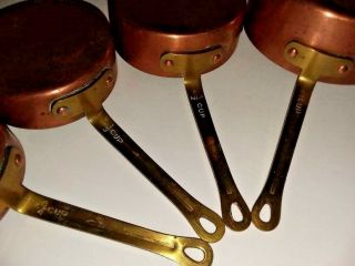 4 Piece Vintage Heavy Duty Copper Measuring Cups/pans,  Stackable 2