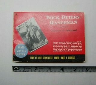 Small Ase Armed Service Edition 759 Buck Peters Ranchman Mulford Clay 4 " X 5.  5 "