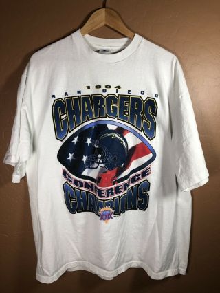 Vintage Starter San Diego Chargers 1994 Afc Champions Bowl Shirt Size 2xl