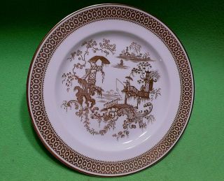 Set of 3 vintage SPODE COPELAND Golden Asian scene plates.  3 maker ' s marks 7 7/8 2