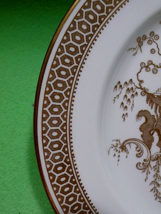 Set of 3 vintage SPODE COPELAND Golden Asian scene plates.  3 maker ' s marks 7 7/8 4