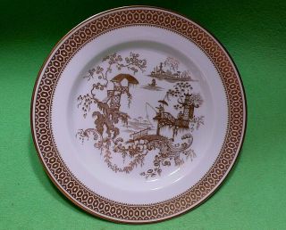 Set of 3 vintage SPODE COPELAND Golden Asian scene plates.  3 maker ' s marks 7 7/8 6