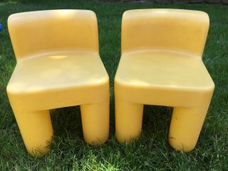 Vintage Little Tikes Child Size Chunky Yellow Chairs Set Of 2