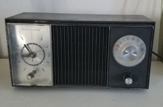Vintage Ge General Electric Black Solid State Am Clock Radio