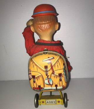 Vintage Tin Litho Battery Operated Boy Clown On Tricycle 4