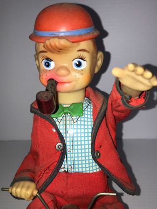 Vintage Tin Litho Battery Operated Boy Clown On Tricycle 5