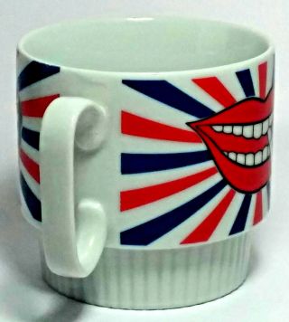 Vintage Red White Blue Coffee Mug Tea Cup 10fl oz Smile Lips Cigarette Exclusive 5