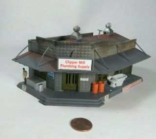 Vintage Ho Scale Train Building Detailed House Factory Model Plumber Shop