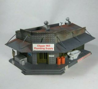 Vintage HO Scale Train Building Detailed House Factory Model plumber Shop 6