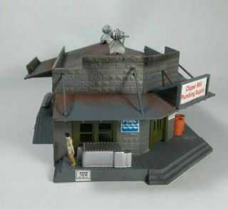 Vintage HO Scale Train Building Detailed House Factory Model plumber Shop 8