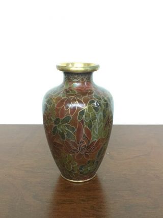 Gorgeous Vintage Jingfa Fine Chinese Cloisonne Mini Vase W/ Jingfa Label On Base