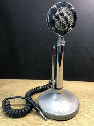 Vintage Astatic D104 Lollipop Desk Microphone Ug8 Stand Stereo Plug Connector