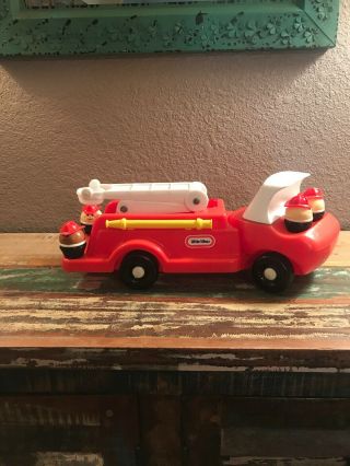 Vintage Little Tikes Fire Truck Engine With 4 Figures