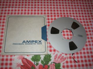 VG,  Ampex Grand master 456 NAB Metal reel 10.  5 reel tape 2500’ X ¼”” 2 3