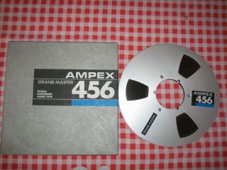 Vg,  Ampex Grand Master 456 Nab Metal Reel 10.  5 Reel Tape 2500’ X ¼”” 3