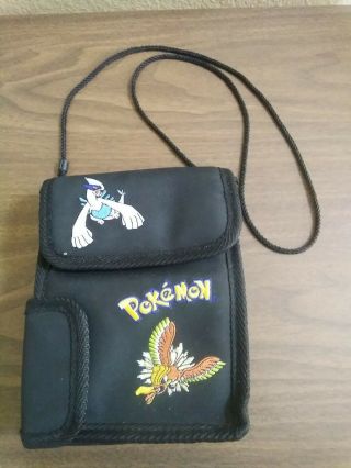 Vintage Nintendo Gameboy Color Pokemon Gold Silver Game Carrying Bag Case Black