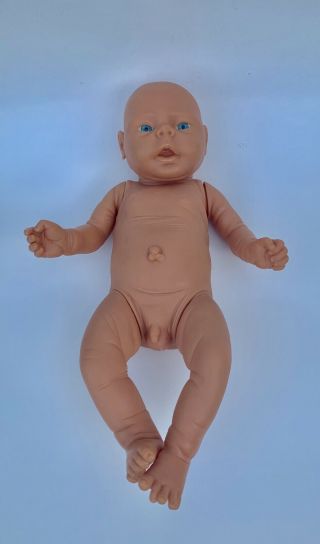 Vintage Newborn Anatomically Correct Doll Baby Boy Blue Eyes 19 "